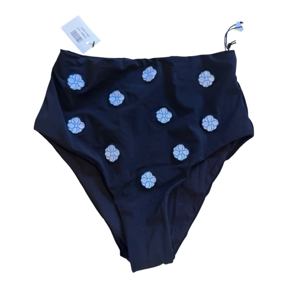 ANEMONE High Waisted Embroidered Cheeky Bottom - Black Floral NWT - Picture 2 of 7